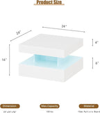 HedoAjim Small White Led Coffee Table - Image 2