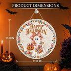 Halloween Decoration for Front Door, Halloween Welcome Wooden Hanging Sign - Image 2