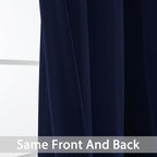 Yakamok Room Darkening Curtains 70x84 inch Length Navy Blue-Living Room | 2 - Image 3