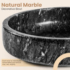 FNTSTICGOODS Marble Decorative Bowl - 7.5" Natural Black Solid Marble Centerpiece - Handmade Stone Fruit Bowl - Catch-All or Key Bowl for Kitchen - Modern Minimalist Decor - Image 4