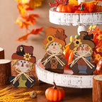 Ferraycle 3 Pcs Fall Scarecrow Decor Wooden Block Sign Table Centerpieces - Image 5