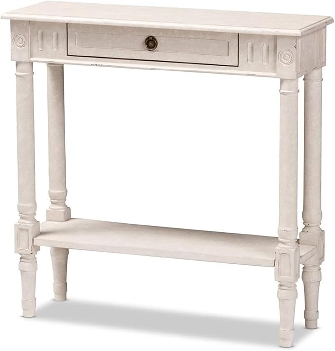 Baxton Studio Ariella Country Cottage Farmhouse Whitewashed 1-Drawer Console by BaxtonStudio