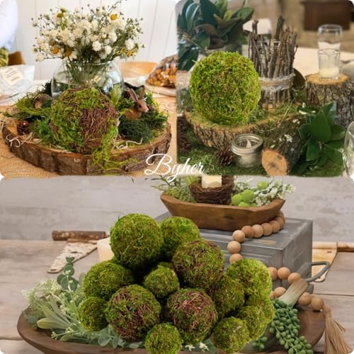 Decorative Moss Balls Set - 18pcs Fake Moss Balls for Bowl Fillers, Centerpiece Decor, Home Decor, Vase Fillers, Wedding Decor, Table Arrangements, Coffee Accents, DIY Crafts (Mix-Set of 18) - Image 6