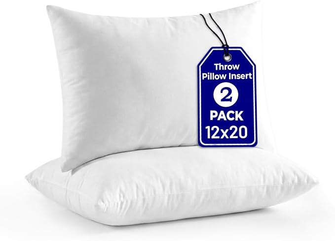 QUBA LINEN 12 x 20 Throw Pillow Insert by QUBA+LINEN