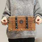 Vintage Wooden Treasure Chest - Decorative Pirate Box,11",Brown - Image 7