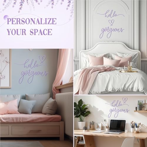Hicarer Metal Hello Gorgeous Wall Art Minimalist Purple Wall Decor - Image 3
