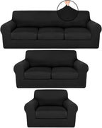 HunnmingRe Sofa Covers for 3 Cushion Couch Stretch Sofa and Loveseat Covers Set by HunnmingRe