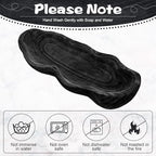 Nuogo 16 Inch Wooden Wavy Edge Dough Bowl Supplies, Black - Image 6
