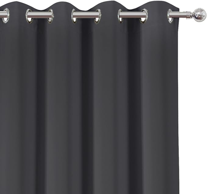 Blackout Curtains 52 x 108 inch/Dark Grey Curtains Set of 2 Panels/Thermal - Image 6