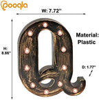 Pooqla Vintage Light Up Marquee Letters with Lights – Illuminated Industrial Style Lighted Alphabet Letter Signs - Coffee Bar Apartment Bedroom Wall Home Initials Decor A-Z - Image 4