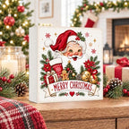 Christmas Decorations, Vintage Merry Christmas Wood Box Sign - Image 3