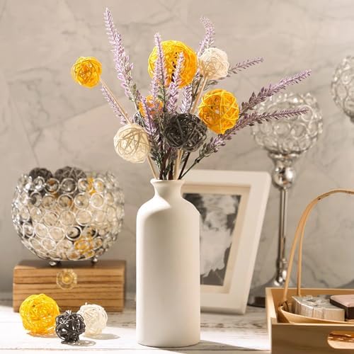 Patelai Wicker Ball Orbs,Yellow, Gray, White,2.4'',2'',1.6'',1.2'' - Image 5