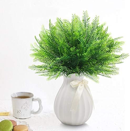 CATTREE Artificial Shrubs, 8pcs Plastic Plants Bamboo Grass Fake Green Bushes Greenery Leaves Wedding Indoor Outdoor Home Garden Verandah Office Table Centerpieces Arrangements Decoration - Image 6