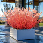 Ttranewsoo Fake Grass12 Pcs 16.5 Inch Faux Fall Grasses for Outdoor Planters, Orange Artificial Foxtail Grass with Fluffy Plumes, Autumn Ornamental Grass for Porch Pots, Patio and Harvest Decor by Ttranewsoo
