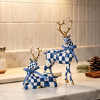 WDS WONDROUS Christmas Reindeer Decorations, Modern Blue White Table Decor - Image 6