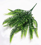 Artificial Boston Ferns Plants, Plastic Persian Grass Faux Shrubs Fake Leaves Simulation Greenery Bushes Home Outdoor Indoor Garden Wedding Decoration Office Yard Verandah Planter Filler – 4 Pack - Image 4