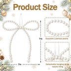 DIYDEC 18PCS Large Christmas Pearl Bow Ornament 7in Tree Hanging Decor - Image 2