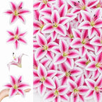 18 Pack Pink and white Large Fake Lilies Heads with Realistic Stamens by Unknown