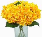 6Pcs 18" Yellow Silk Hydrangea Artificial Flowers by Blooming+Paradise