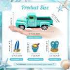 Beach Decor Metal Truck with Mini Fake Beach Buckets Surfboards Flip Flops - Image 3