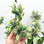 Artificial Silk Flowers Fake Lily Flower Long Stems Stargazer Lilies 4 Pack, Faux Tiger Bouquets with Full Bloom Floral Real Touch Plants for Home Kitchen Decor Wedding Party Hotel Decoration - Green - Image 4
