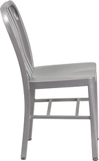 Flash Furniture Commercial Grade Silver Metal Indoor-Outdoor Chair - Image 7