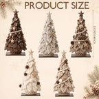 Barydat 5 Pcs Wooden Christmas Tree Tabletop Decor - Image 2