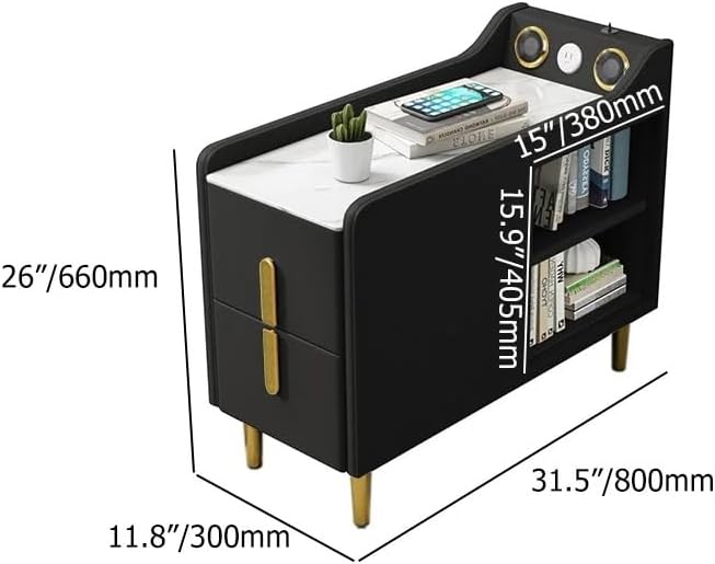 LOVEDIMA Narrow Bedside Table, Slim End Tables - Image 2