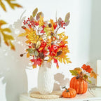 3 Pcs Artificial Fall Stems for Vases with Maple Leaves Fake Pumpkins Pinecones Berries, 26" Faux Fall Foliage Stems Branches for Home Harvest Farmhouse Thanksgiving Table Centerpieces - Image 2