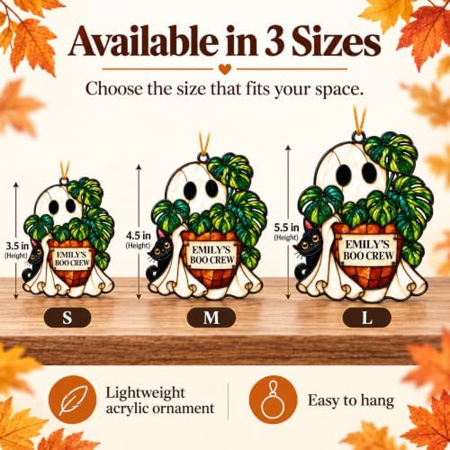 Halloween Decor, Halloween Ornaments for Tree, Personalized Acrylic Ghost - Image 3