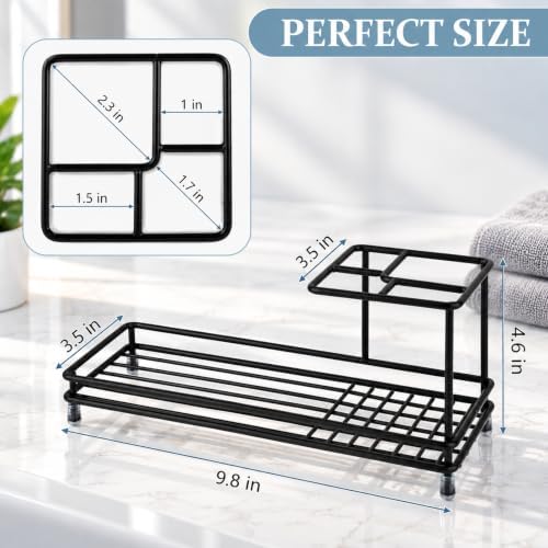 Toothbrush Holders Toothpaste Organizer Bathroom Accessories, Black - Image 5
