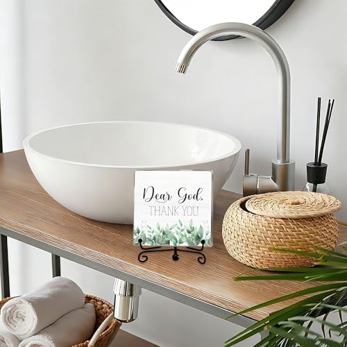 Modern Farmhouse Decor, Home Decor For Living Room, Boho Chic Aesthetic Shelf Decorations, Eucalyptus Christian God Acrylic Sign, Farmhouse Entryway Tv Stand Fireplace Coffee Table Decoration (12) - Image 4