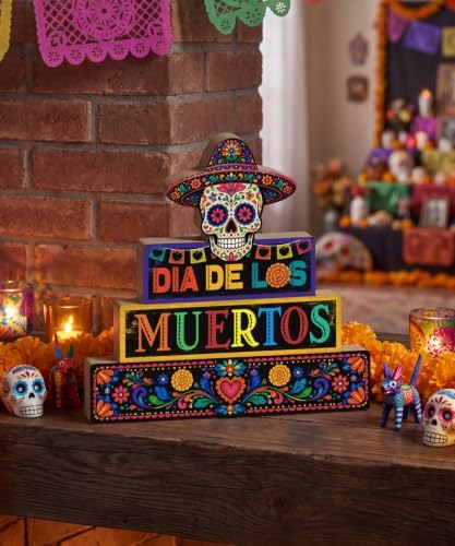 Putuo Decor Day of The Dead Table Decor Sugar Skull Dia De Los Muertos Sign - Image 4