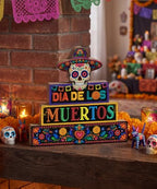 Putuo Decor Day of The Dead Table Decor Sugar Skull Dia De Los Muertos Sign - Image 4
