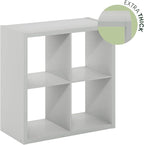 Furinno Cubicle Open Back Decorative Cube Storage Organizer, Light Grey - Image 7