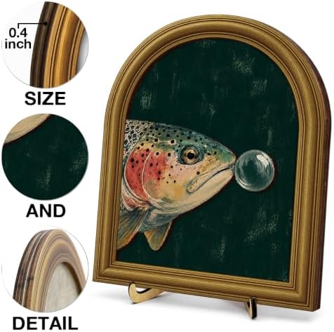 Whimsical Trout Bubble Wall Art Sign Funky Moody Table Decor - Image 3
