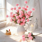 Waipfaru 10pcs Pink Fake Flowers, Artificial Pompon Mums - Image 7