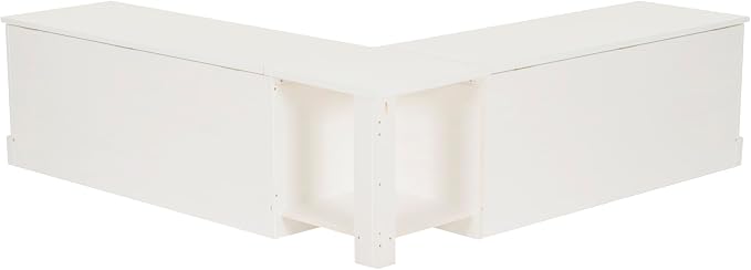 Linon Harris White Solid Pine Backless Nook - Image 13