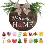 12x12 Inch Interchangeable Welcome to Our Home Door Sign by YONUNI