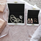 HofferRuffer Faux Leather Jewelry Boxes, Decorative Boxes Storage Accessory Organizer with Gold Hardware Decor, Classic Vegan Leather Set of 2 Pieces (White) - Image 4