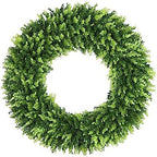 DDHS 32 inch Boxwood Wreath, Artificial Large Summer Wreaths for Front Door with Yellow Cloth can DIY Shaped, Spring or Summer Wreaths for Hanging in the Shop, Farmhouse, Roof Green Wreath Decoration by DDHS