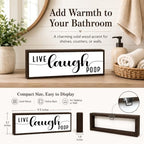 Bathroom Wooden Sign, Live Laugh Poop, Funny Farmhouse Bathroom Wall Decor, Humorous Solid Wood Walls Accent for Guest Bath Display, Modern Bathrooms Wall Sign, Bathrooms Decor Gift, 9.5 x 3.1 Inches - Image 4