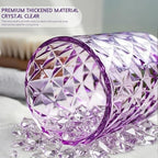 5 Piece Glass Bathroom Accessories Set, Purple & Gold Vanity Countertop Set - Image 3