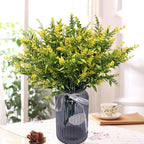 CATTREE Artificial Lavender for Decoration, Fake Flowers Flocked Plants Plastic Faux Flower Bundles Outdoor Indoor Wedding Bouquet Kitchen Table Centerpieces Arrangements DIY Decor - Yellow 8 Pack - Image 2