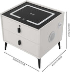 Smart Nightstand w/Fingerprint Lock Drawers, Smart Bedside Table w/USB Charging - Image 3