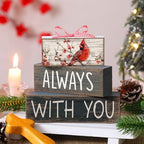 CroBlissful 4 Pcs Cardinal Gift Sympathy Gifts for Loss of Loved One Memorial Wooden Tabletop Decor Remembrance Bereavement Decor Condolence Block Sign for Father Mother Family Friends - Image 2