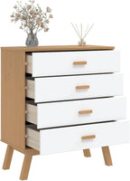 Scandinavian Drawer Cabinet in White and Brown - Image 5