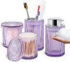 4pcs Purple Glass Bathroom Accessories Set by TonxusBathroomAccessories