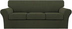 Turquoize 4 Piece Sofa Covers for 3 Cushion Couch Sofa Slipcover Soft Couch by Turquoize