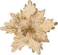 10 PCS Glitter Poinsettias, 9.4" Artificial Christmas Flowers, Gold by FuleHouzz